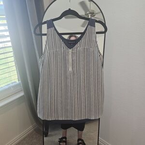 Striped Sleeveless Top in Navy and White